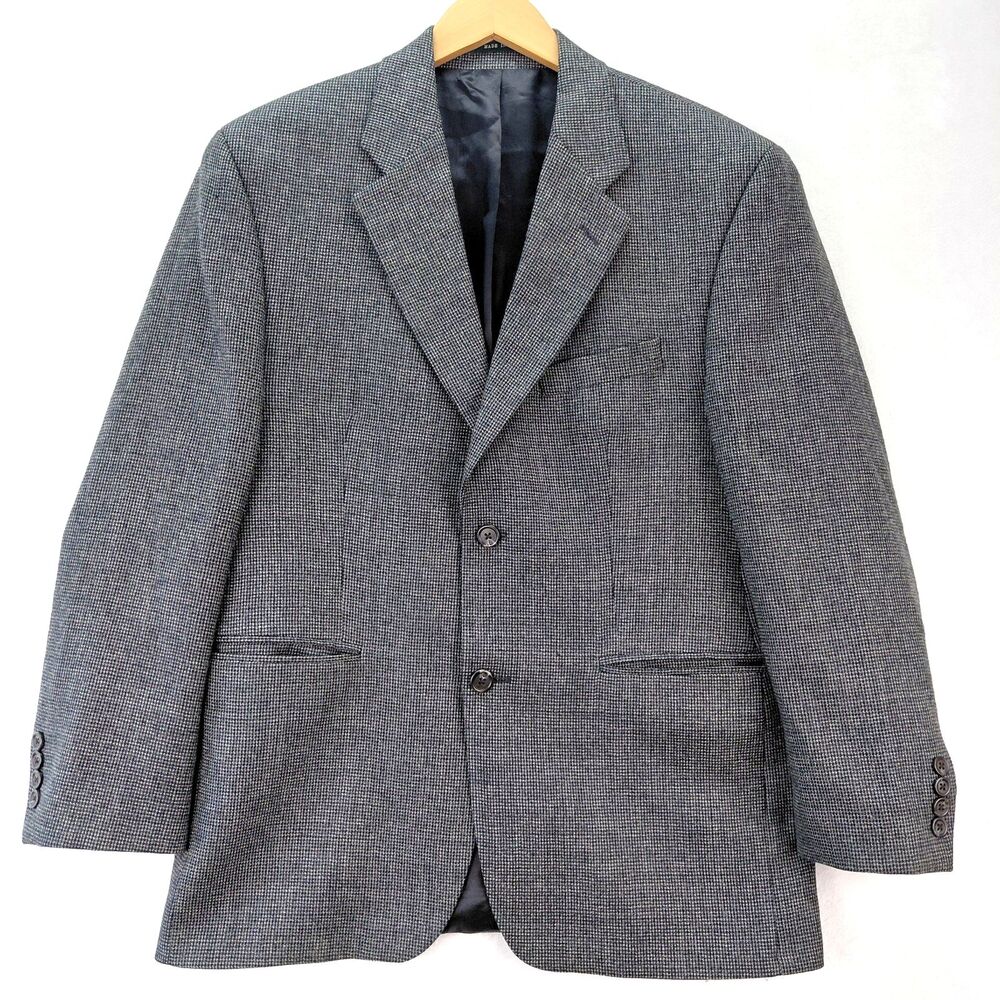 Ralph Lauren LRL Blazer Sport Coat Mens Size 40S Gray 100% Lambswool Suit Jacket